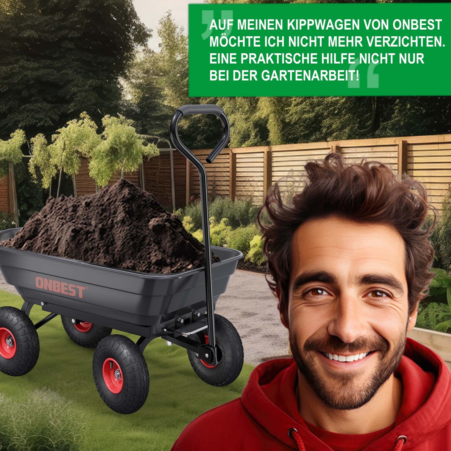 BITTE LESEN !!! Retourenware !!Transportwagen Gartenwagen mit Kippfunktion