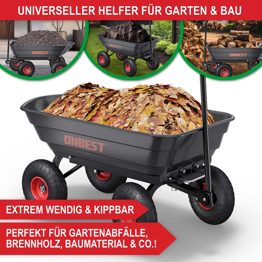 Gartenwagen mit Kippfunktion Transportwagen Hand Transport Geräte Wagen