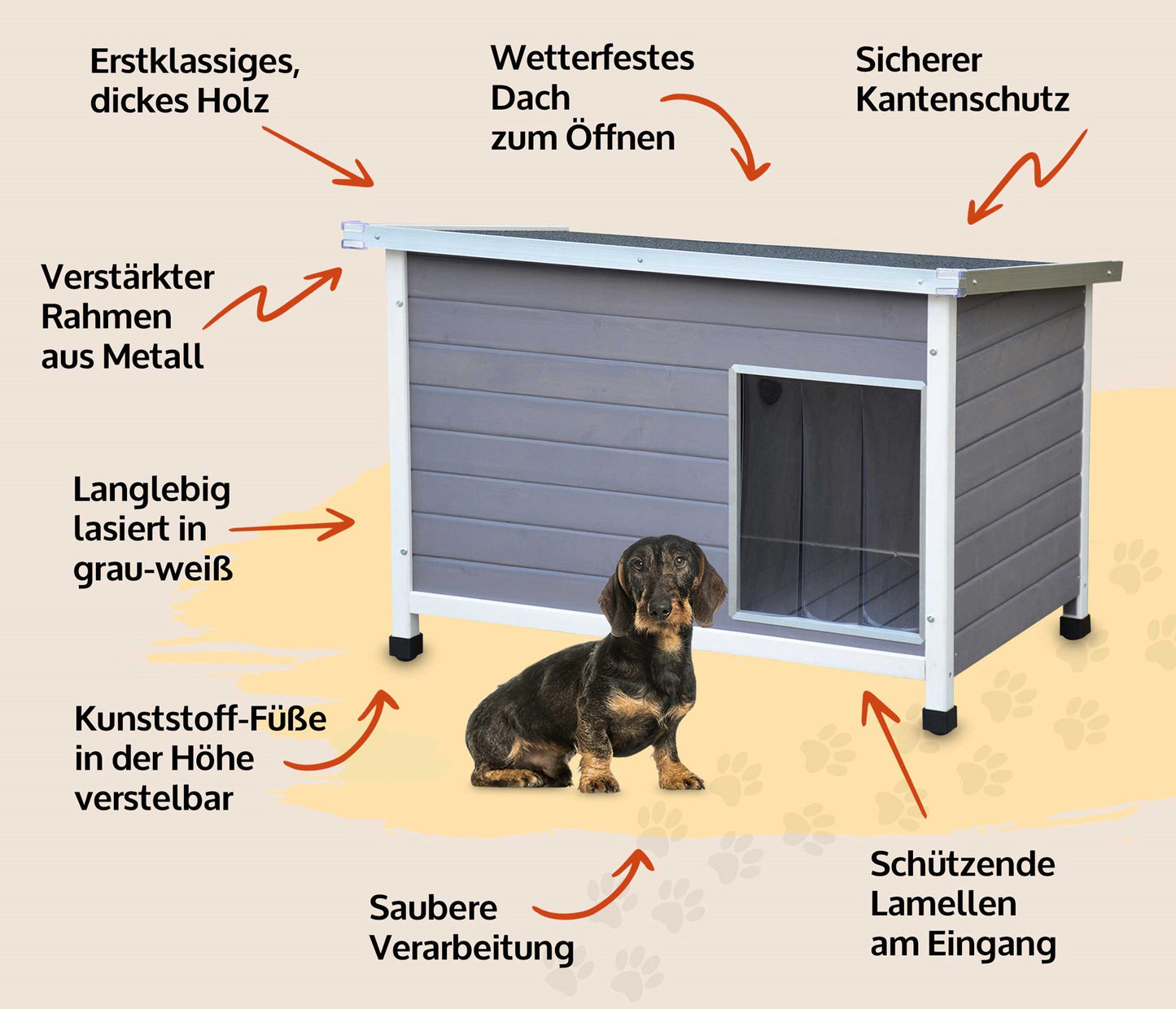 BITTE LESEN !!! Retourenware ! Hundehütte Jacky Größe M 85x58x60 cm