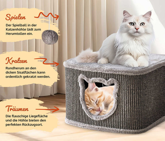 !Bitte Lesen!Retourenware! Katzenhaus Sisal Grau
