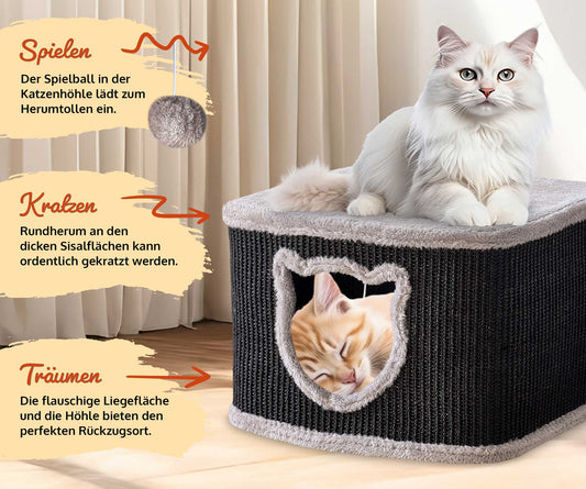 !Bitte Lesen!Retourenware! Katzenhaus Sisal Schwarz