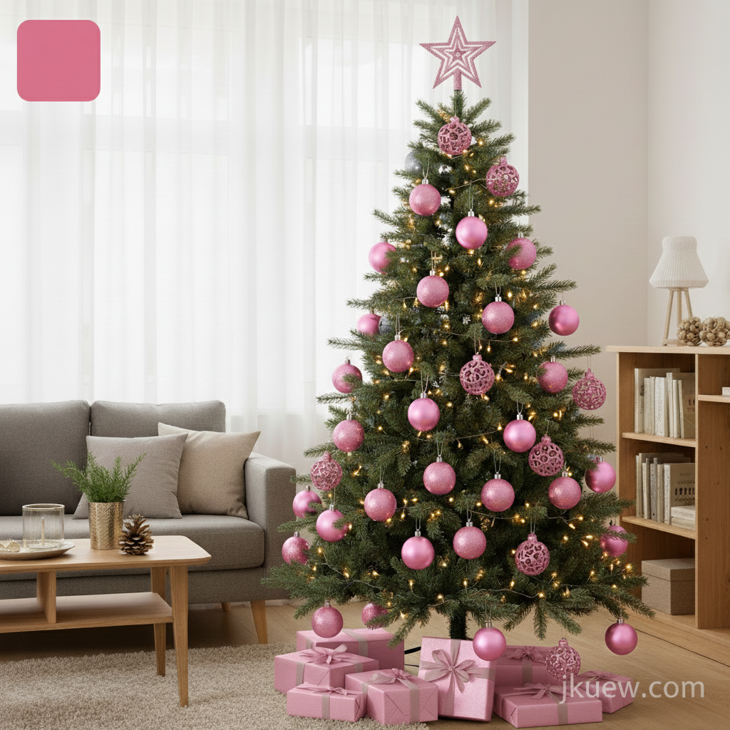 Weihnachtskugeln aus Kunststoff Christbaumschmuck Pink
