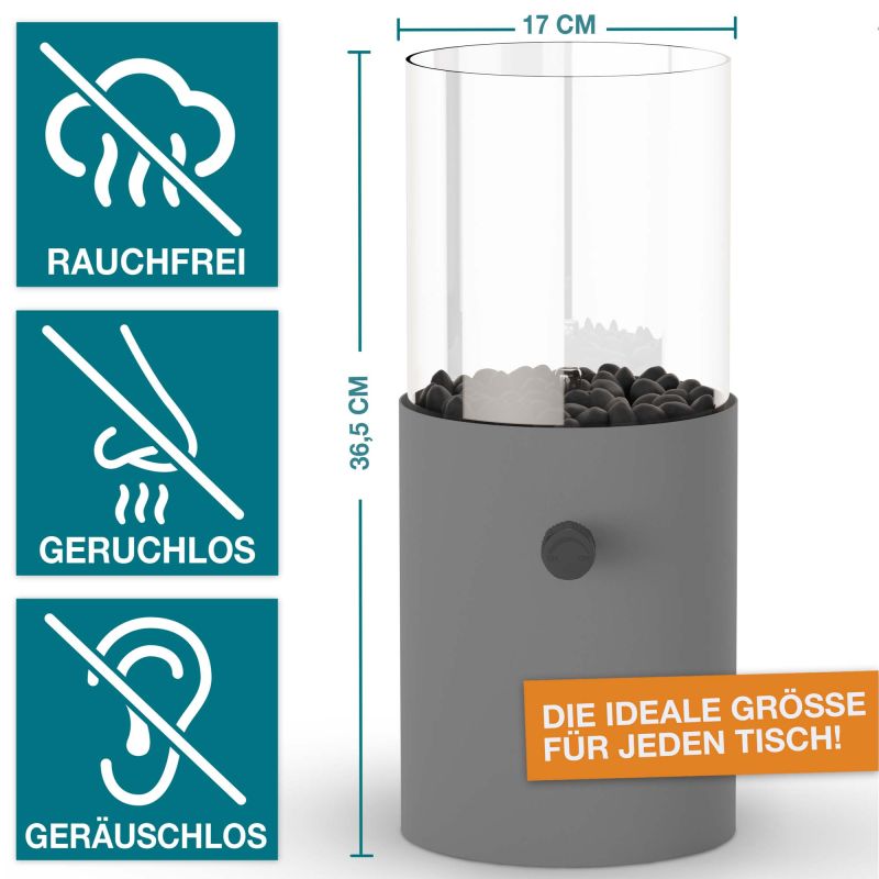 Tischkamin Gas Grau