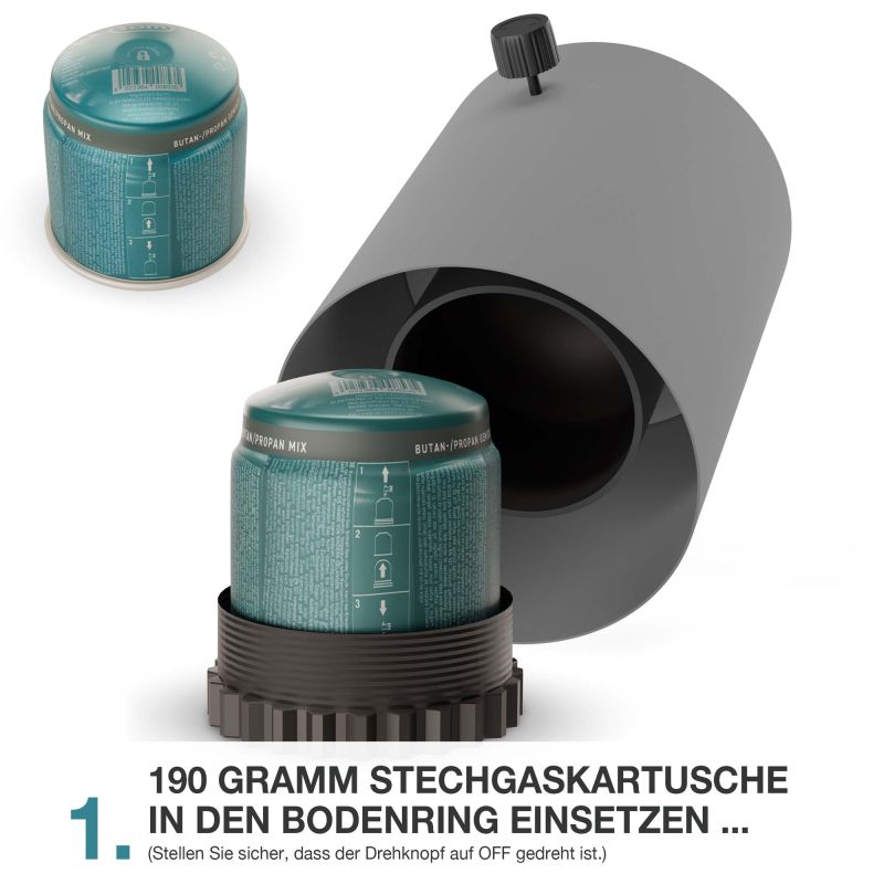 Tischkamin Gas Grau
