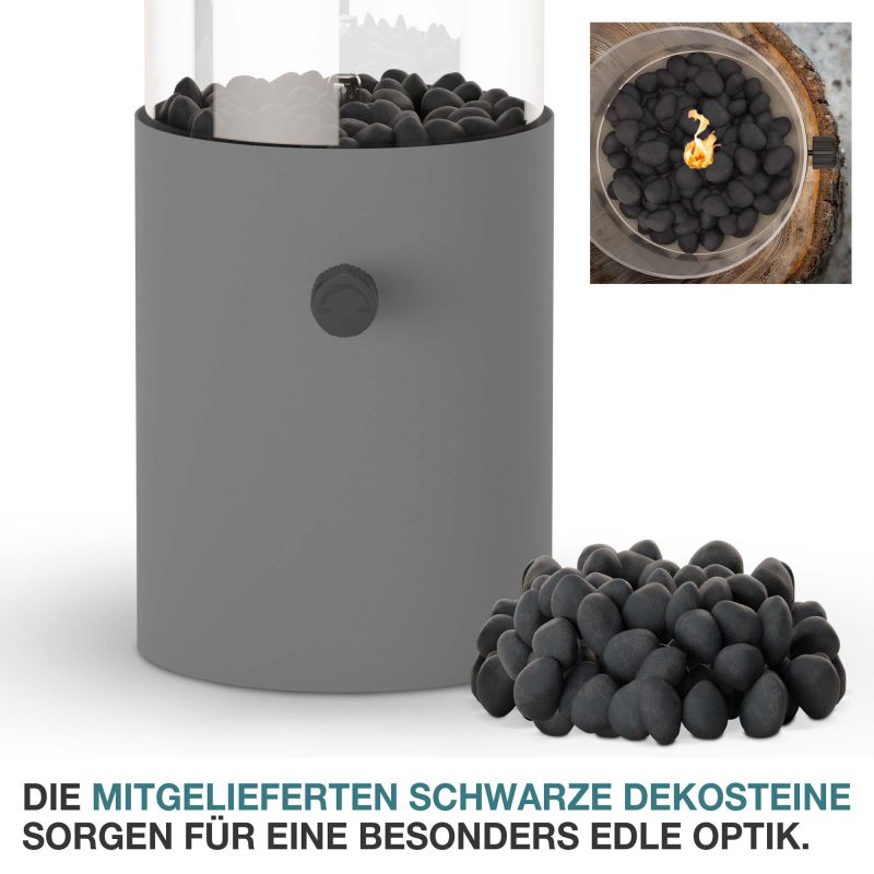 Tischkamin Gas Grau