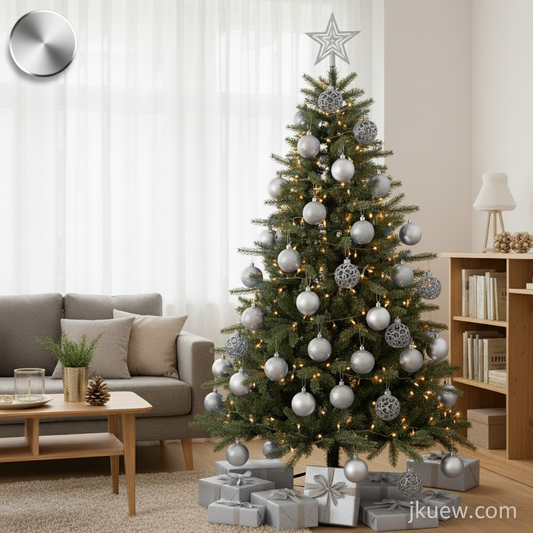 Weihnachtskugeln aus Kunststoff Christbaumschmuck   Silber
