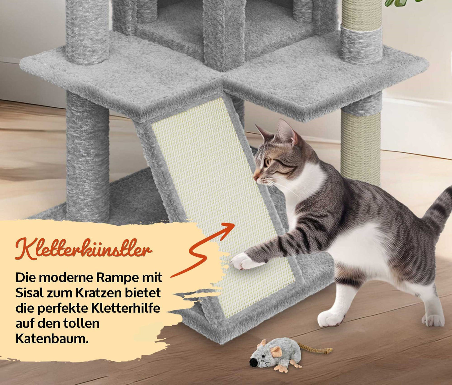 Kitty Hell Grau Katzenbaum Kletterbaum Katzenkratzbaum Katzen