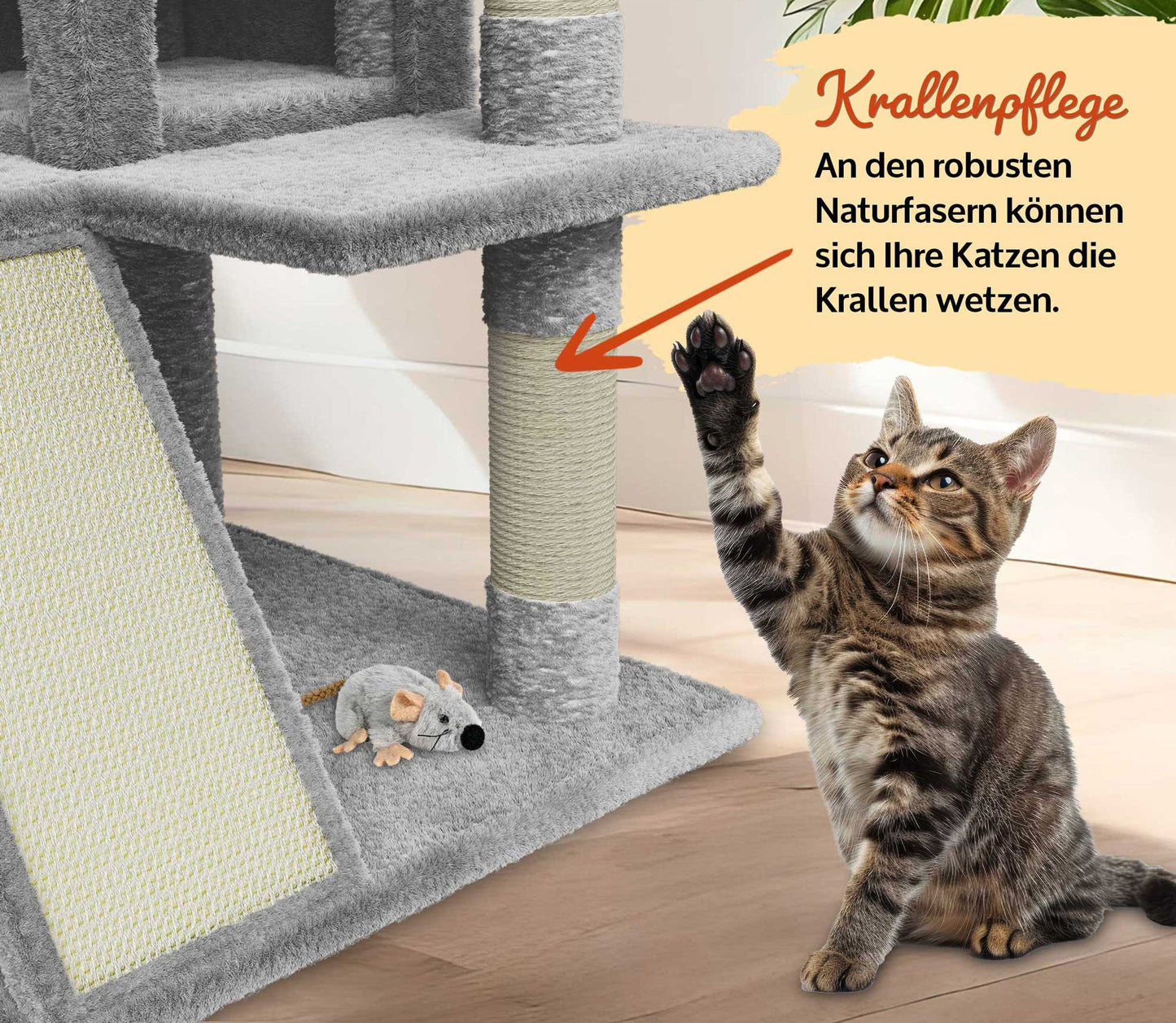 Kitty Hell Grau Katzenbaum Kletterbaum Katzenkratzbaum Katzen