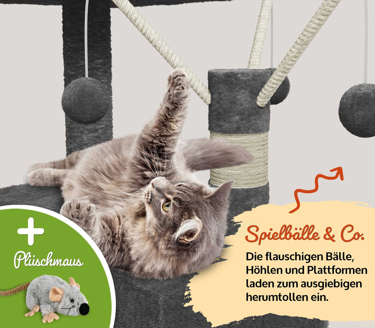 Kitty Dunkel Grau Katzenbaum Kletterbaum Katzenkratzbaum Katzen