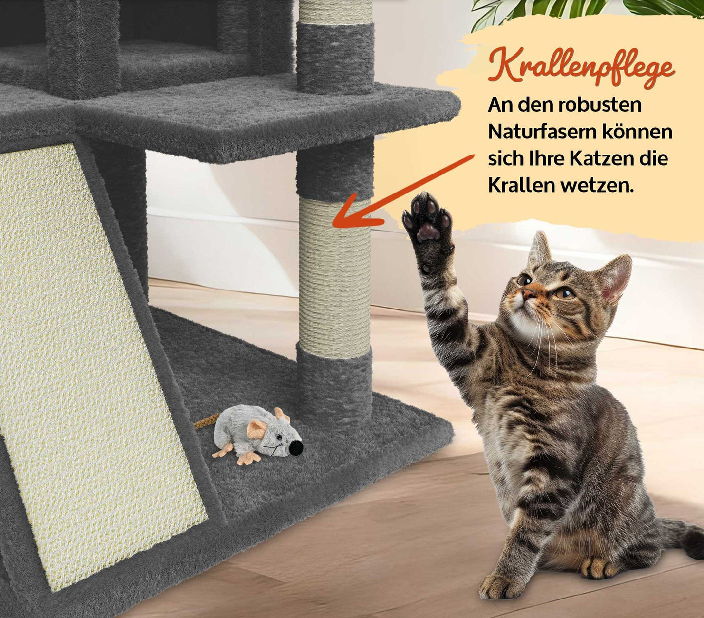 Kitty Dunkel Grau Katzenbaum Kletterbaum Katzenkratzbaum Katzen